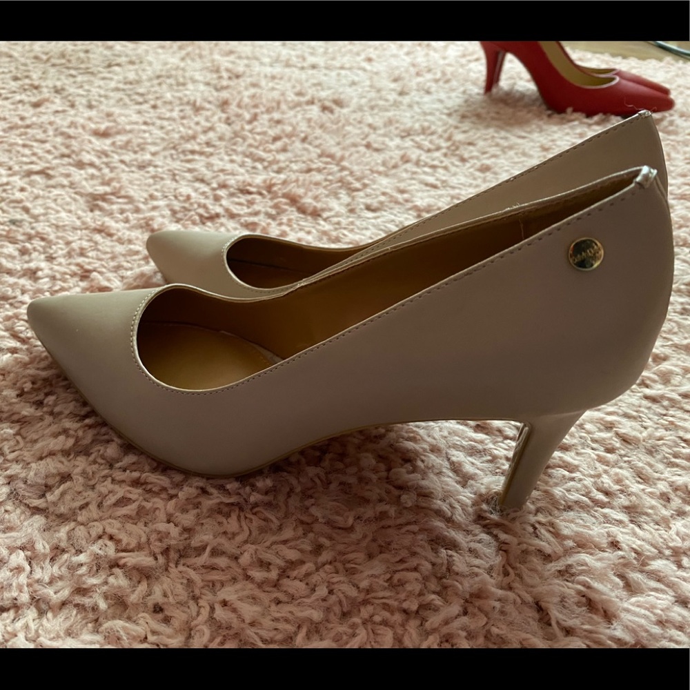 Calvin Klein tan heels
